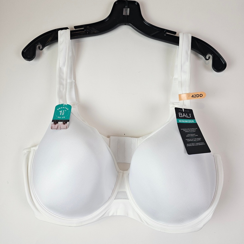 Bali Minimizer Bra White Underwire Smooth Silhouette 42DD DF3490